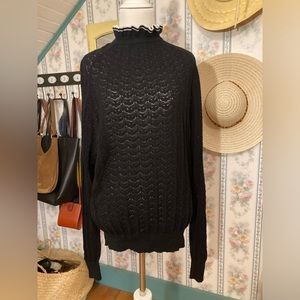 Maje Solid Black Wool Pullover Sweater size Lg (3)